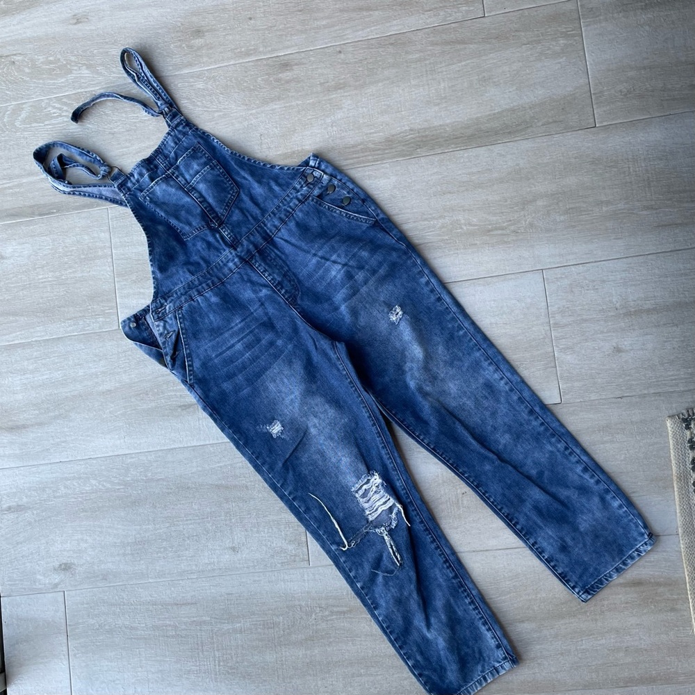 Fitted Denim Overalls